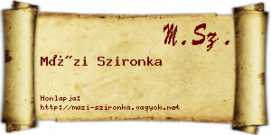 Mázi Szironka névjegykártya